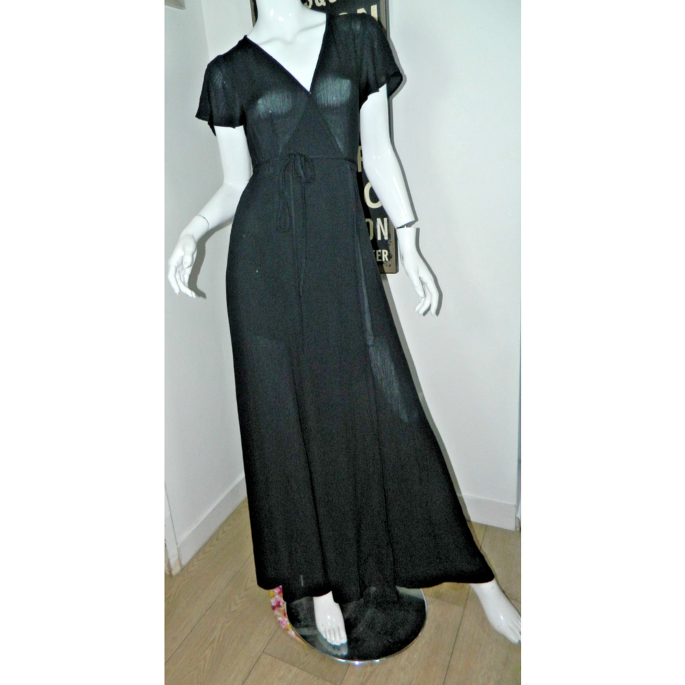 Lulus Dress‎ Size X-Small Black Wrap Maxi Heart of Marigold Lightweight